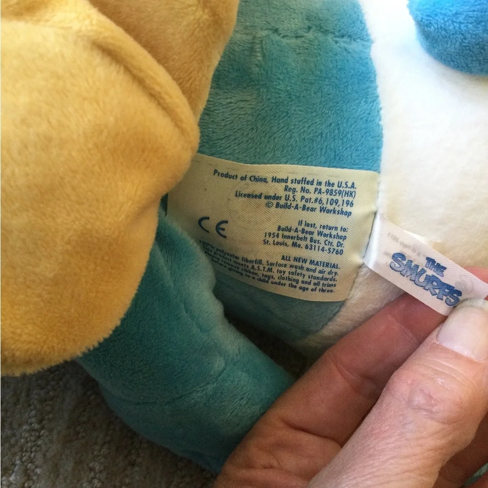 Build a Bear Blue White Smurf Movie Plush Smurfette Stuffed Animal Toy 16”